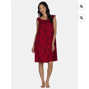 Pioneer Woman Red Floral Print Knit Sleep Chemise Size 3X NWT